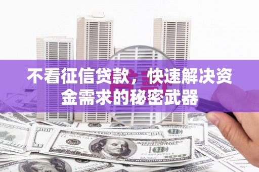 吉阳不看征信贷款，快速解决资金需求的秘密武器