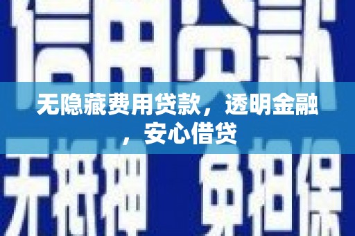 吉阳无隐藏费用贷款，透明金融，安心借贷